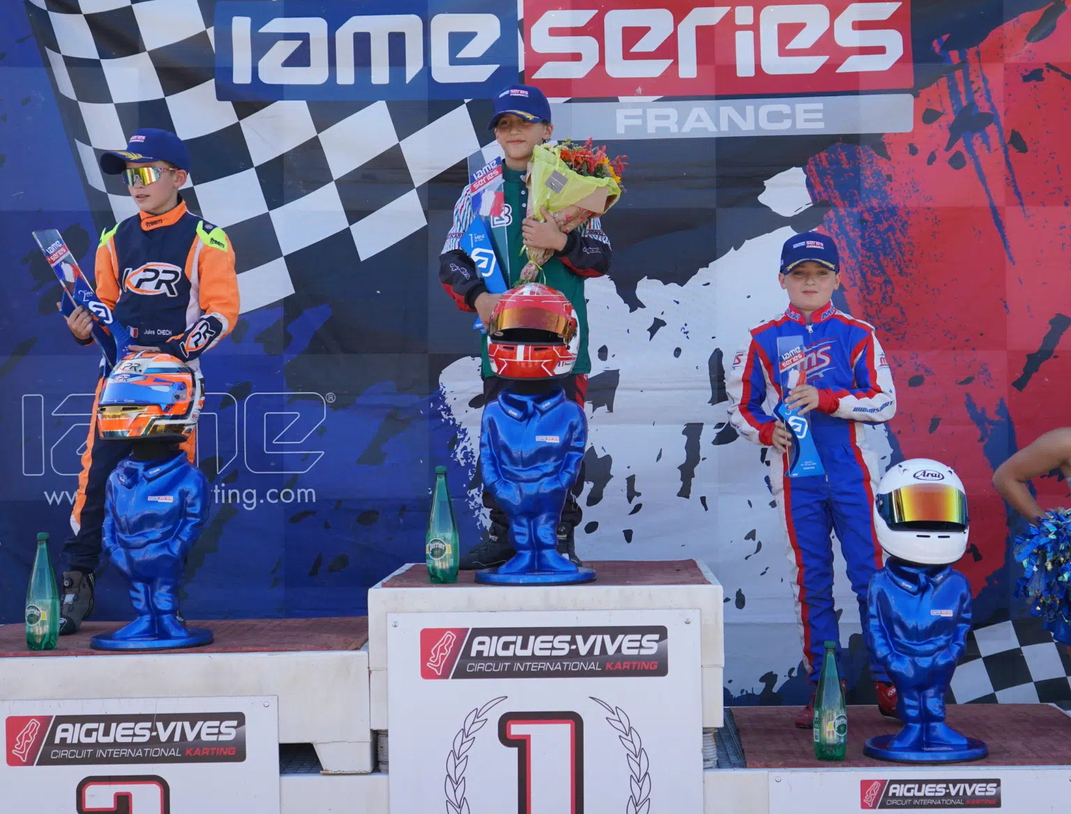 Roméo sur la plus haute marche du podium IAME Series